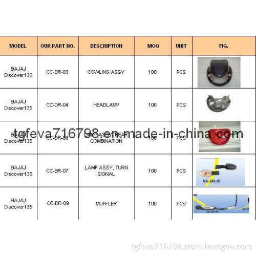 Motorcycle Parts (BAJAJ Discover135)